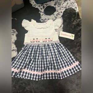 New Baby Smocked Dress - Shrimps & Grits Size 12M